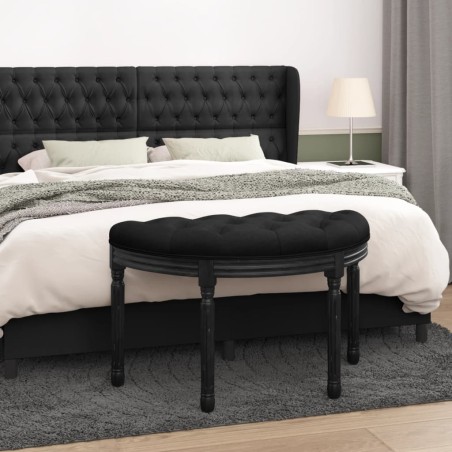 vidaXL Banco de terciopelo negro 81,5x41x49 cm