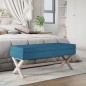 vidaXL Taburete con almacenaje terciopelo azul 110x45x49 cm vidaXL Taburete con almacenaje terciopelo azul 110x45x49 cm