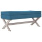 vidaXL Taburete con almacenaje terciopelo azul 110x45x49 cm vidaXL Taburete con almacenaje terciopelo azul 110x45x49 cm