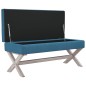 vidaXL Taburete con almacenaje terciopelo azul 110x45x49 cm vidaXL Taburete con almacenaje terciopelo azul 110x45x49 cm
