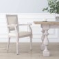 vidaXL Silla de comedor de lino beige