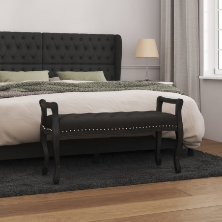 vidaXL Banco de terciopelo negro 110x45x60 cm
