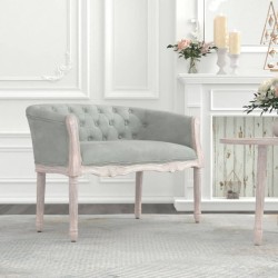 vidaXL Banco de terciopelo gris claro 98x56x69 cm
