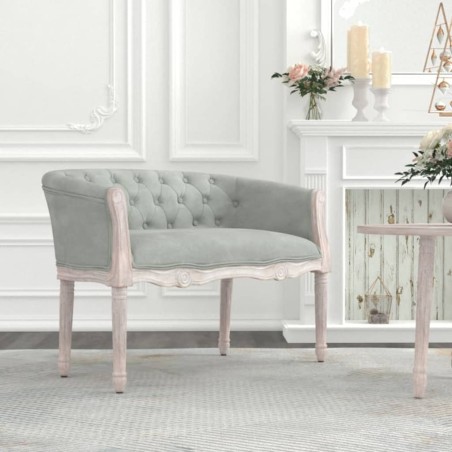 vidaXL Banco de terciopelo gris claro 98x56x69 cm