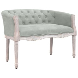 vidaXL Banco de terciopelo gris claro 98x56x69 cm