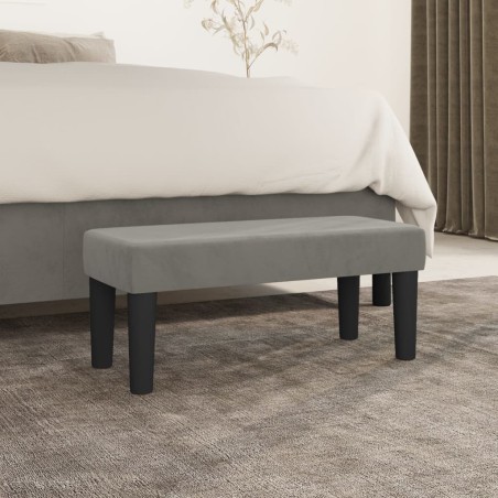 vidaXL Banco de terciopelo gris claro 70x30x30 cm