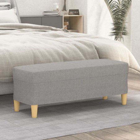 vidaXL Banco de tela gris claro 100x35x41 cm