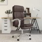 vidaXL Silla de oficina reclinable cuero sintético marrón vidaXL Silla de oficina reclinable cuero sintético marrón