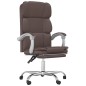 vidaXL Silla de oficina reclinable cuero sintético marrón vidaXL Silla de oficina reclinable cuero sintético marrón