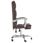 vidaXL Silla de oficina reclinable cuero sintético marrón vidaXL Silla de oficina reclinable cuero sintético marrón