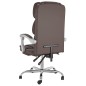 vidaXL Silla de oficina reclinable cuero sintético marrón vidaXL Silla de oficina reclinable cuero sintético marrón
