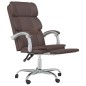vidaXL Silla de oficina reclinable cuero sintético marrón vidaXL Silla de oficina reclinable cuero sintético marrón