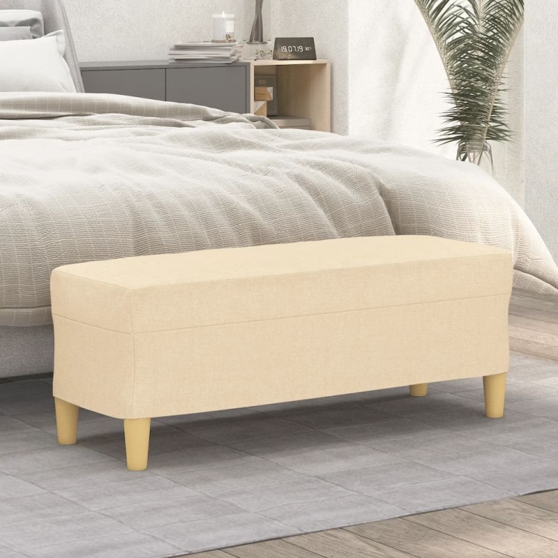 vidaXL Banco de tela color crema 100x35x41 cm vidaXL Banco de tela color crema 100x35x41 cm