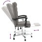 vidaXL Silla de oficina reclinable de tela gris taupé vidaXL Silla de oficina reclinable de tela gris taupé