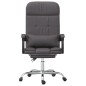 vidaXL Silla de oficina reclinable masaje cuero sintético gris vidaXL Silla de oficina reclinable masaje cuero sintético gris