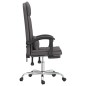 vidaXL Silla de oficina reclinable masaje cuero sintético gris vidaXL Silla de oficina reclinable masaje cuero sintético gris