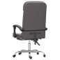 vidaXL Silla de oficina reclinable masaje cuero sintético gris vidaXL Silla de oficina reclinable masaje cuero sintético gris