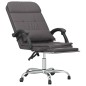 vidaXL Silla de oficina reclinable masaje cuero sintético gris vidaXL Silla de oficina reclinable masaje cuero sintético gris