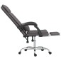 vidaXL Silla de oficina reclinable masaje cuero sintético gris vidaXL Silla de oficina reclinable masaje cuero sintético gris
