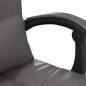 vidaXL Silla de oficina reclinable masaje cuero sintético gris vidaXL Silla de oficina reclinable masaje cuero sintético gris