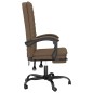 vidaXL Silla de oficina reclinable de tela marrón vidaXL Silla de oficina reclinable de tela marrón
