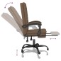 vidaXL Silla de oficina reclinable de tela marrón vidaXL Silla de oficina reclinable de tela marrón