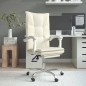vidaXL Silla de oficina reclinable cuero sintético crema vidaXL Silla de oficina reclinable cuero sintético crema