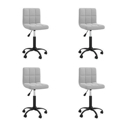 vidaXL Sillas de comedor giratorias 4 uds de terciopelo gris claro