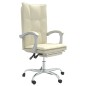 vidaXL Silla de oficina reclinable cuero sintético crema vidaXL Silla de oficina reclinable cuero sintético crema