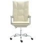 vidaXL Silla de oficina reclinable cuero sintético crema vidaXL Silla de oficina reclinable cuero sintético crema