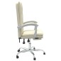 vidaXL Silla de oficina reclinable cuero sintético crema vidaXL Silla de oficina reclinable cuero sintético crema