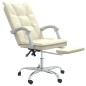 vidaXL Silla de oficina reclinable cuero sintético crema vidaXL Silla de oficina reclinable cuero sintético crema
