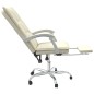 vidaXL Silla de oficina reclinable cuero sintético crema vidaXL Silla de oficina reclinable cuero sintético crema