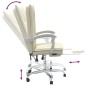 vidaXL Silla de oficina reclinable cuero sintético crema vidaXL Silla de oficina reclinable cuero sintético crema