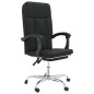 vidaXL Silla de oficina reclinable cuero sintético negro vidaXL Silla de oficina reclinable cuero sintético negro