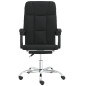 vidaXL Silla de oficina reclinable cuero sintético negro vidaXL Silla de oficina reclinable cuero sintético negro
