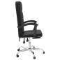 vidaXL Silla de oficina reclinable cuero sintético negro vidaXL Silla de oficina reclinable cuero sintético negro