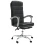 vidaXL Silla de oficina reclinable cuero sintético negro vidaXL Silla de oficina reclinable cuero sintético negro