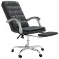 vidaXL Silla de oficina reclinable cuero sintético negro vidaXL Silla de oficina reclinable cuero sintético negro