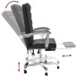 vidaXL Silla de oficina reclinable cuero sintético negro vidaXL Silla de oficina reclinable cuero sintético negro