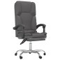 vidaXL Silla de oficina reclinable masaje cuero sintético gris vidaXL Silla de oficina reclinable masaje cuero sintético gris