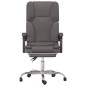 vidaXL Silla de oficina reclinable masaje cuero sintético gris vidaXL Silla de oficina reclinable masaje cuero sintético gris