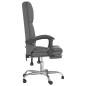 vidaXL Silla de oficina reclinable masaje cuero sintético gris vidaXL Silla de oficina reclinable masaje cuero sintético gris