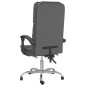 vidaXL Silla de oficina reclinable masaje cuero sintético gris vidaXL Silla de oficina reclinable masaje cuero sintético gris