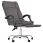 vidaXL Silla de oficina reclinable masaje cuero sintético gris vidaXL Silla de oficina reclinable masaje cuero sintético gris