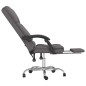 vidaXL Silla de oficina reclinable masaje cuero sintético gris vidaXL Silla de oficina reclinable masaje cuero sintético gris