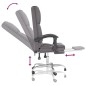 vidaXL Silla de oficina reclinable masaje cuero sintético gris vidaXL Silla de oficina reclinable masaje cuero sintético gris