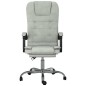 vidaXL Silla de oficina reclinable con masaje terciopelo gris claro