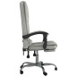 vidaXL Silla de oficina reclinable con masaje terciopelo gris claro