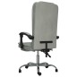 vidaXL Silla de oficina reclinable con masaje terciopelo gris claro